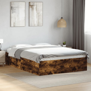 Bed Frame Without Mattress Smoked Oak 120X190 Cm Small Double