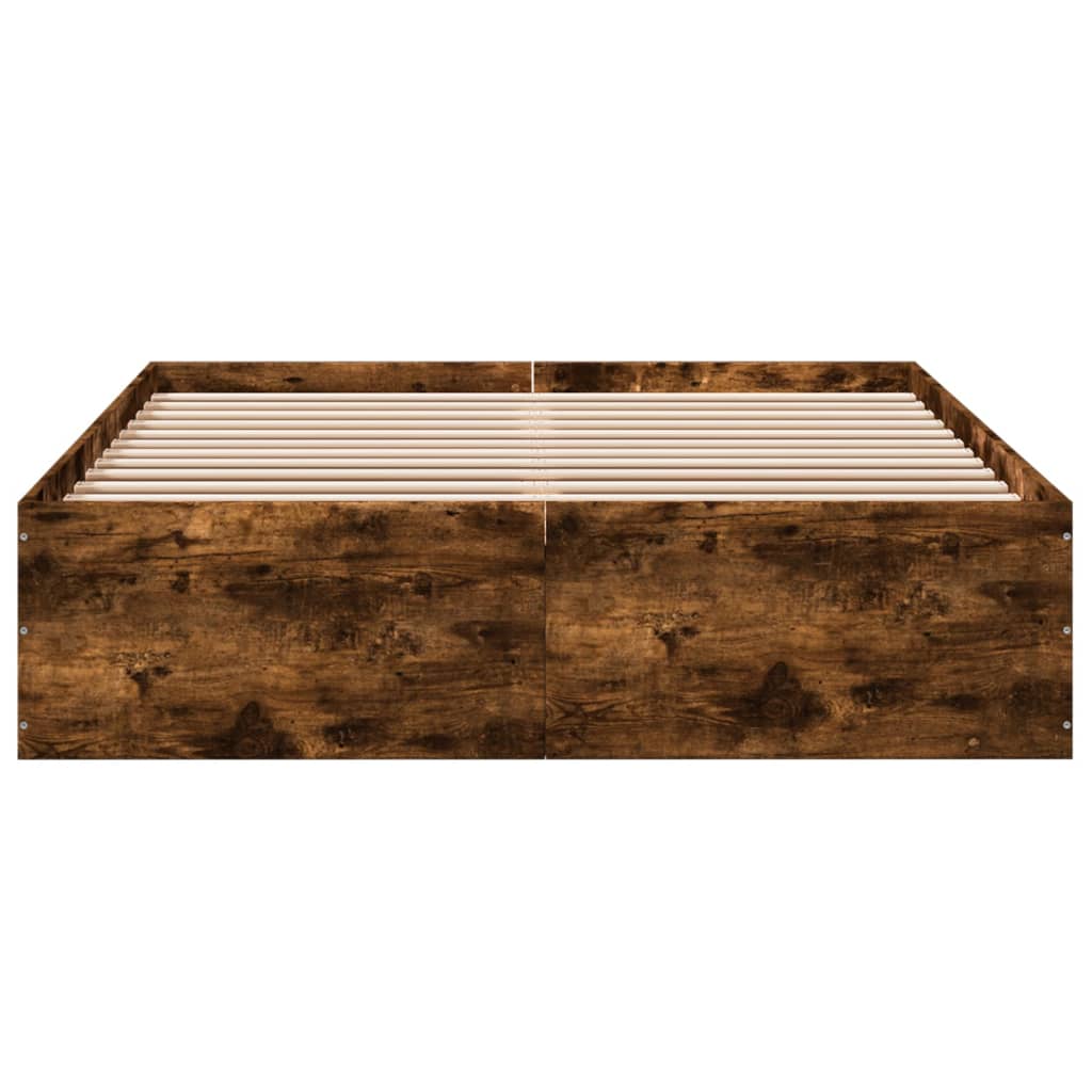 Bed Frame Without Mattress Smoked Oak 120X190 Cm Small Double