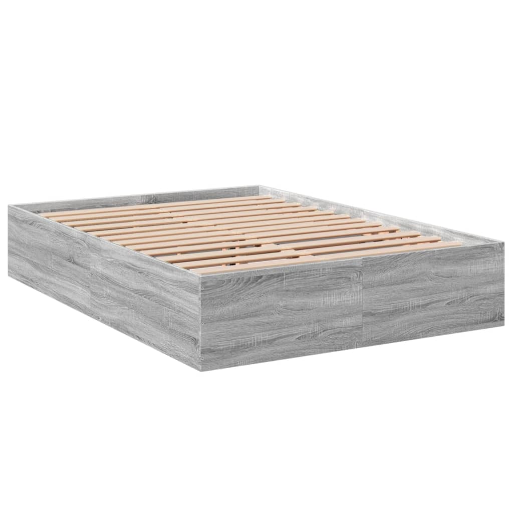 Bed Frame Without Mattress Grey Sonoma 120X190 Cm Small Double