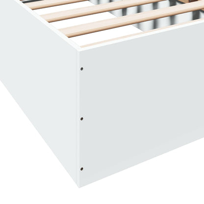 Bed Frame White 90X190 Cm Single Engineered Wood