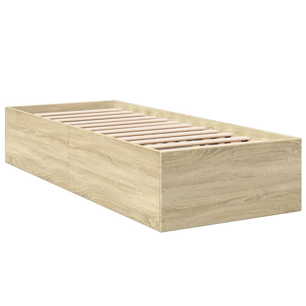 Bed Frame Sonoma Oak 90X190 Cm Single Engineered Wood