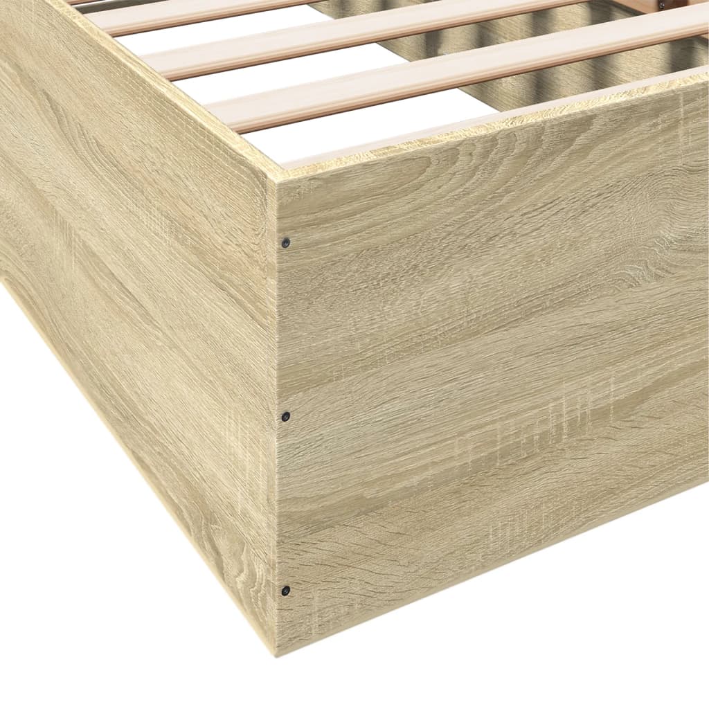 Bed Frame Sonoma Oak 90X190 Cm Single Engineered Wood