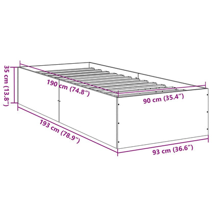 Bed Frame Sonoma Oak 90X190 Cm Single Engineered Wood