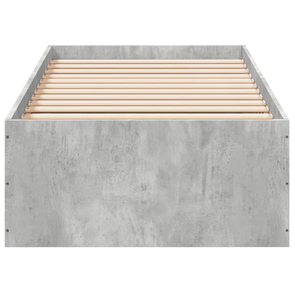 Bed Frame Concrete Grey 90X190 Cm Single Engineered Wood