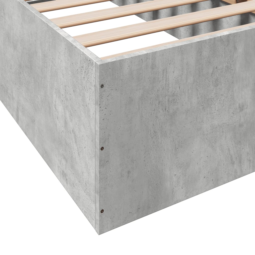 Bed Frame Concrete Grey 90X190 Cm Single Engineered Wood