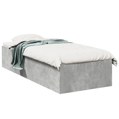 Bed Frame Concrete Grey 90X190 Cm Single Engineered Wood