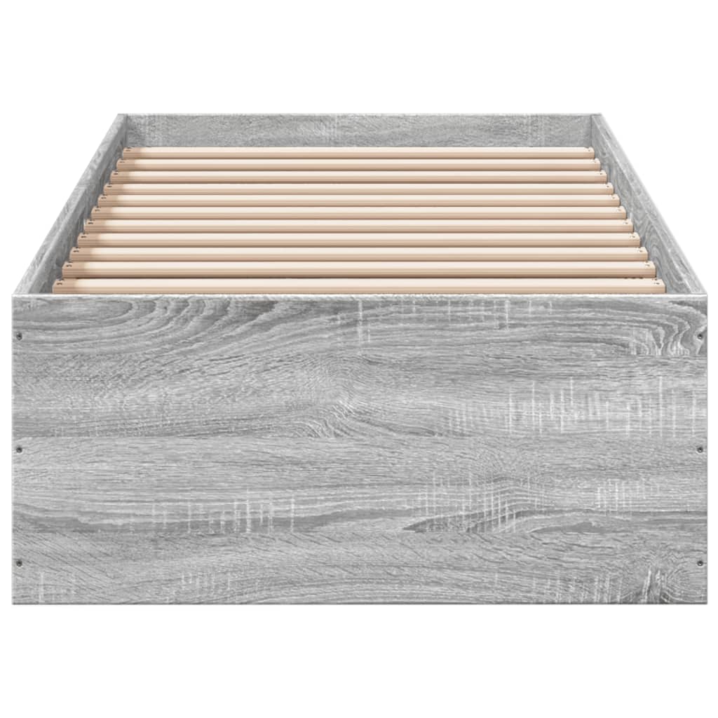 Bed Frame Grey Sonoma 90X190 Cm Single Engineered Wood