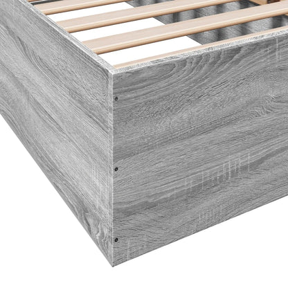 Bed Frame Grey Sonoma 90X190 Cm Single Engineered Wood