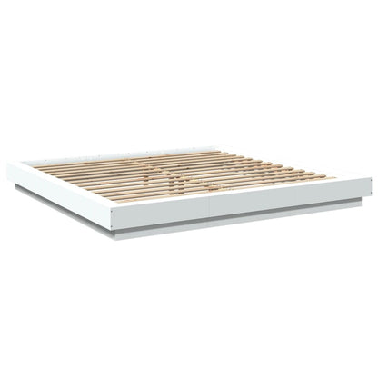 Bed Frame White 180X200 Super King Cm Engineered Wood