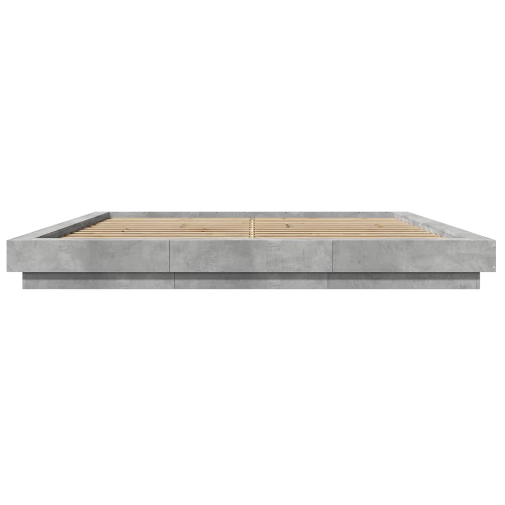 Bed Frame Concrete Grey 180X200 Super King Cm Engineered Wood