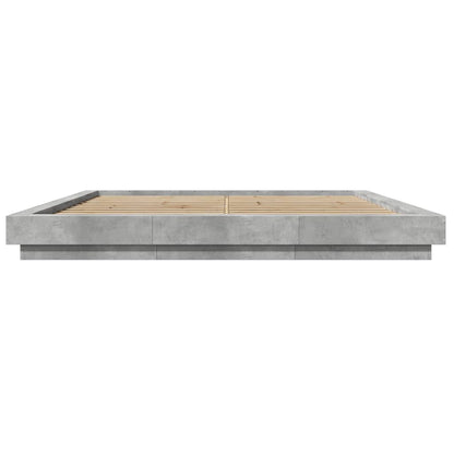 Bed Frame Concrete Grey 180X200 Super King Cm Engineered Wood