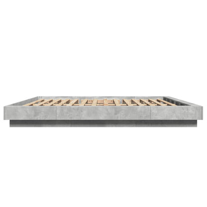 Bed Frame Concrete Grey 180X200 Super King Cm Engineered Wood