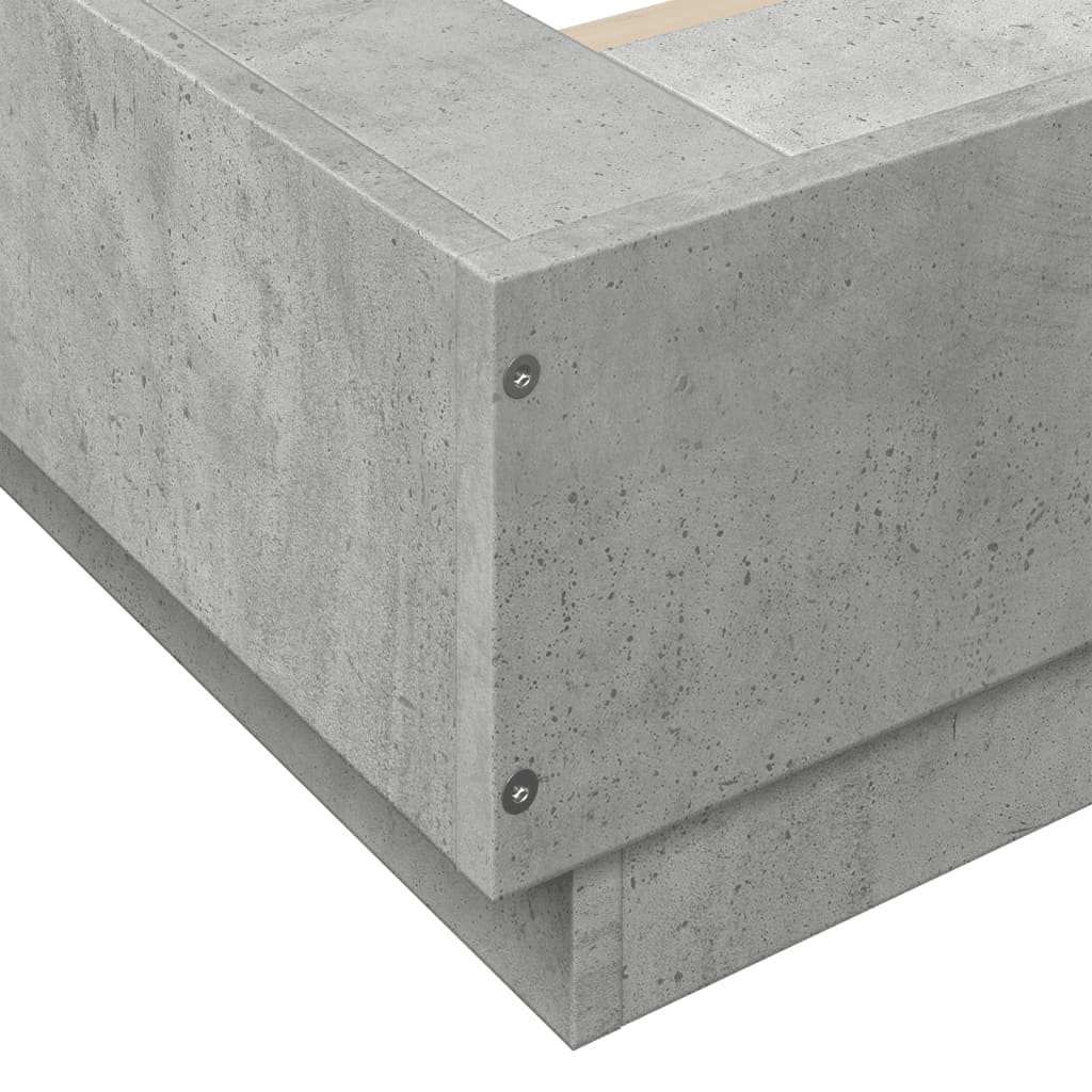 Bed Frame Concrete Grey 180X200 Super King Cm Engineered Wood