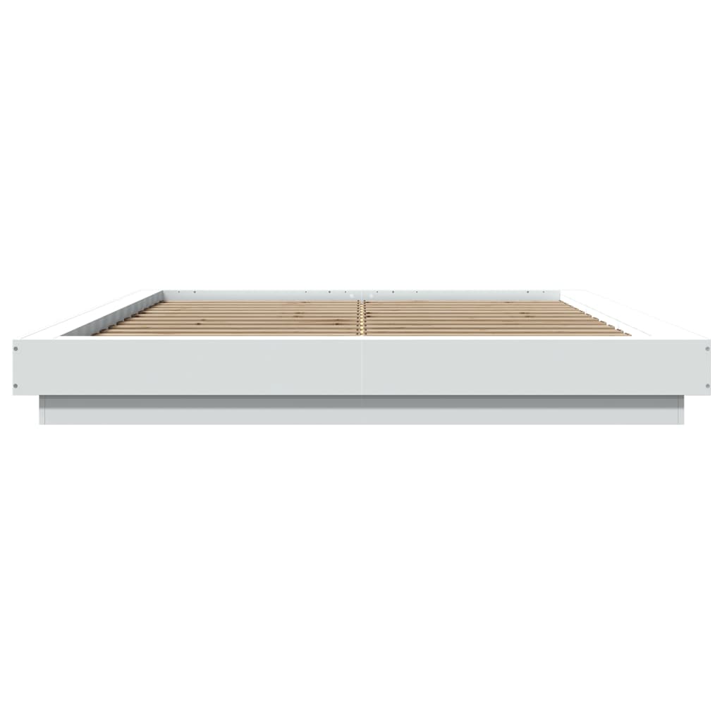 Bed Frame White 150X200 King Size Cm Engineered Wood