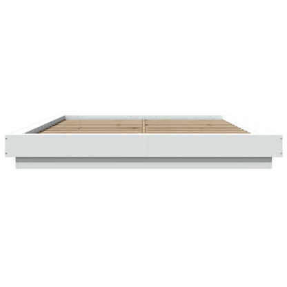 Bed Frame White 150X200 King Size Cm Engineered Wood