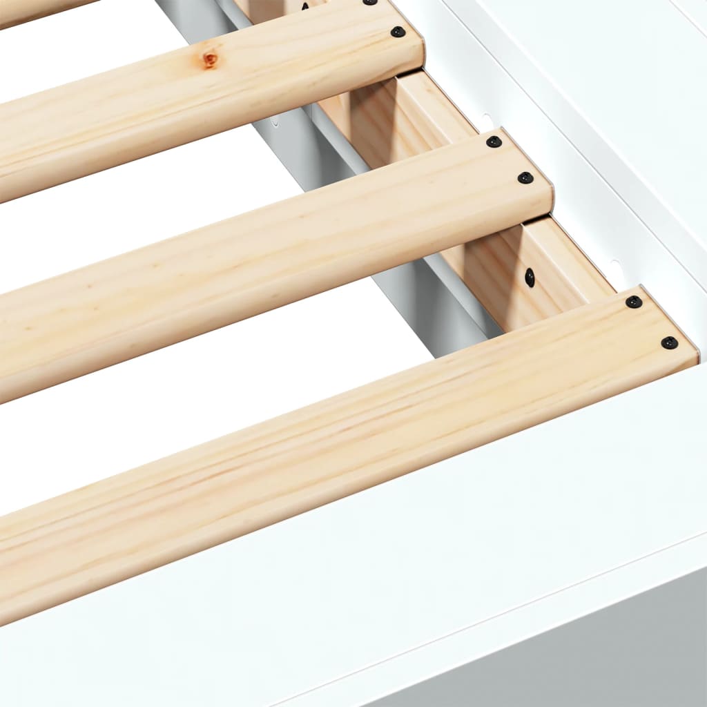 Bed Frame White 150X200 King Size Cm Engineered Wood