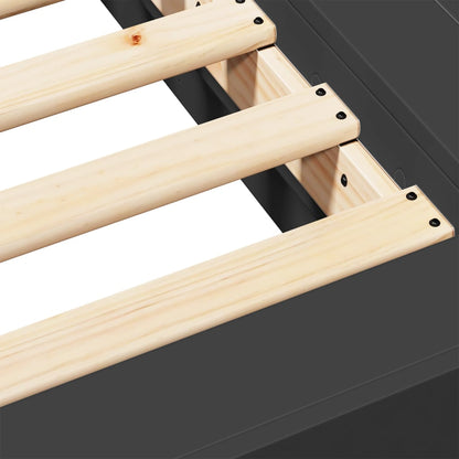 Bed Frame Black 150X200 King Size Cm Engineered Wood