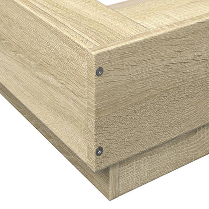 Bed Frame Sonoma Oak 135X190 Cm Double Engineered Wood