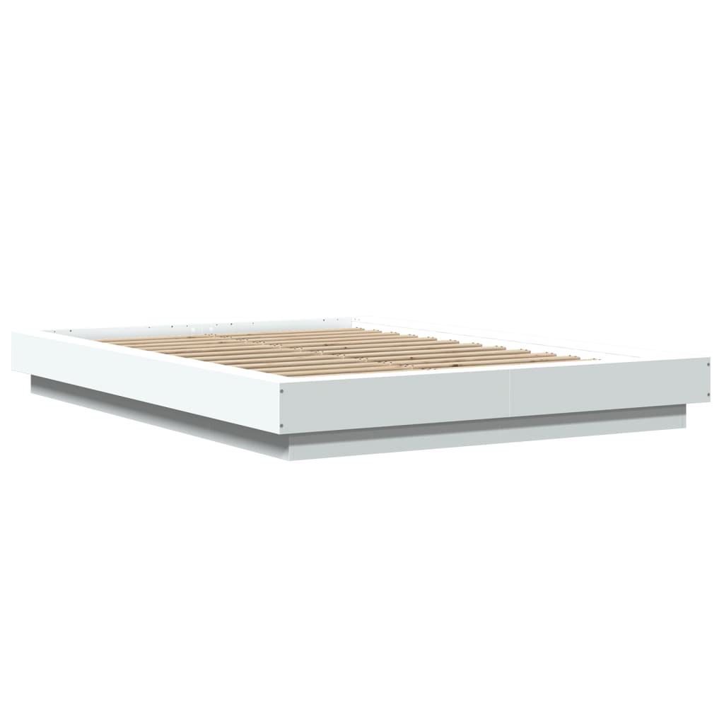 Bed Frame White 120X190 Cm Small Double Engineered Wood