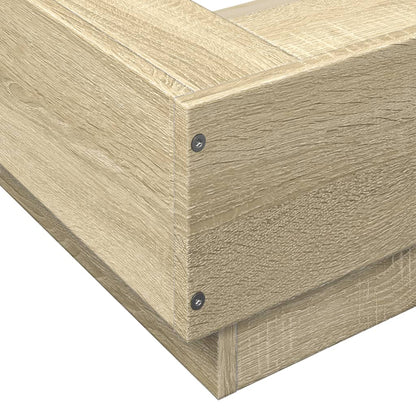 Bed Frame Sonoma Oak 120X190 Cm Small Double Engineered Wood