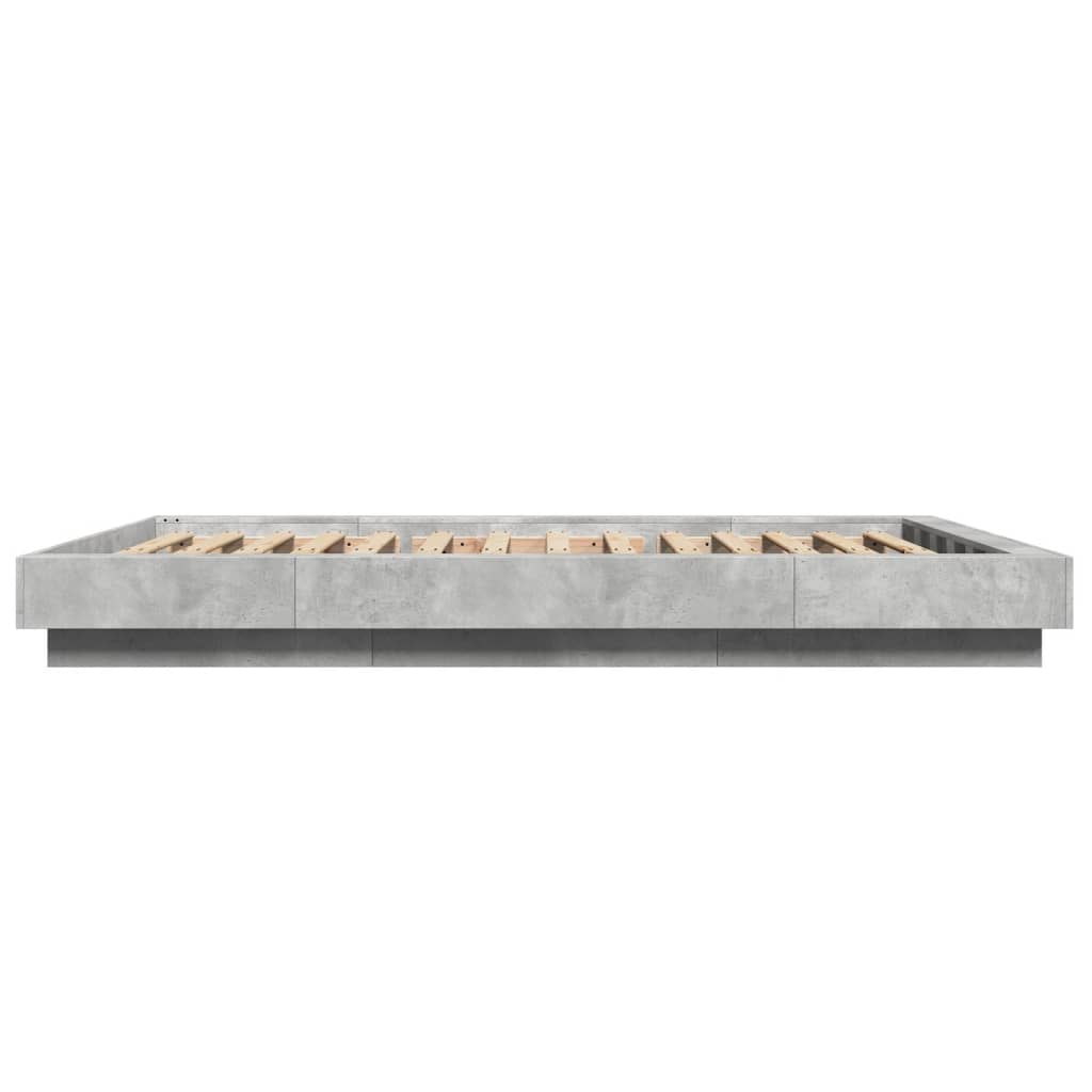 Bed Frame Concrete Grey 120X190 Cm Small Double Engineered Wood