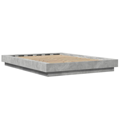 Bed Frame Concrete Grey 120X190 Cm Small Double Engineered Wood