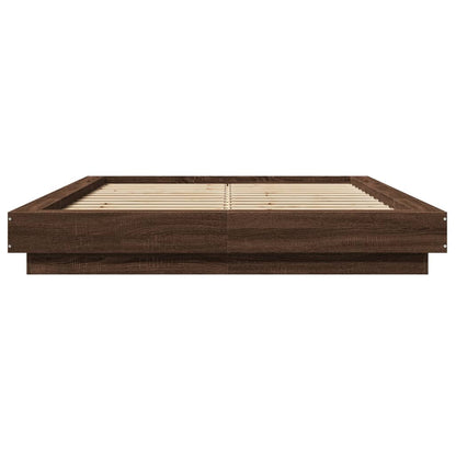 Bed Frame Brown Oak 120X190 Cm Small Double Engineered Wood