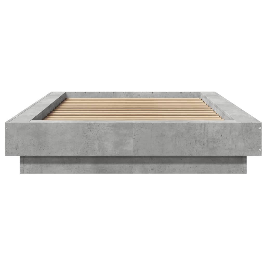 Bed Frame Concrete Grey 90X190 Cm Single Engineered Wood