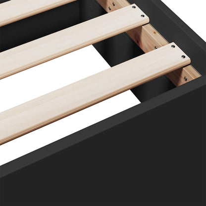 Bed Frame With Drawers Black 150X200 Cm King Size Engineered Wood