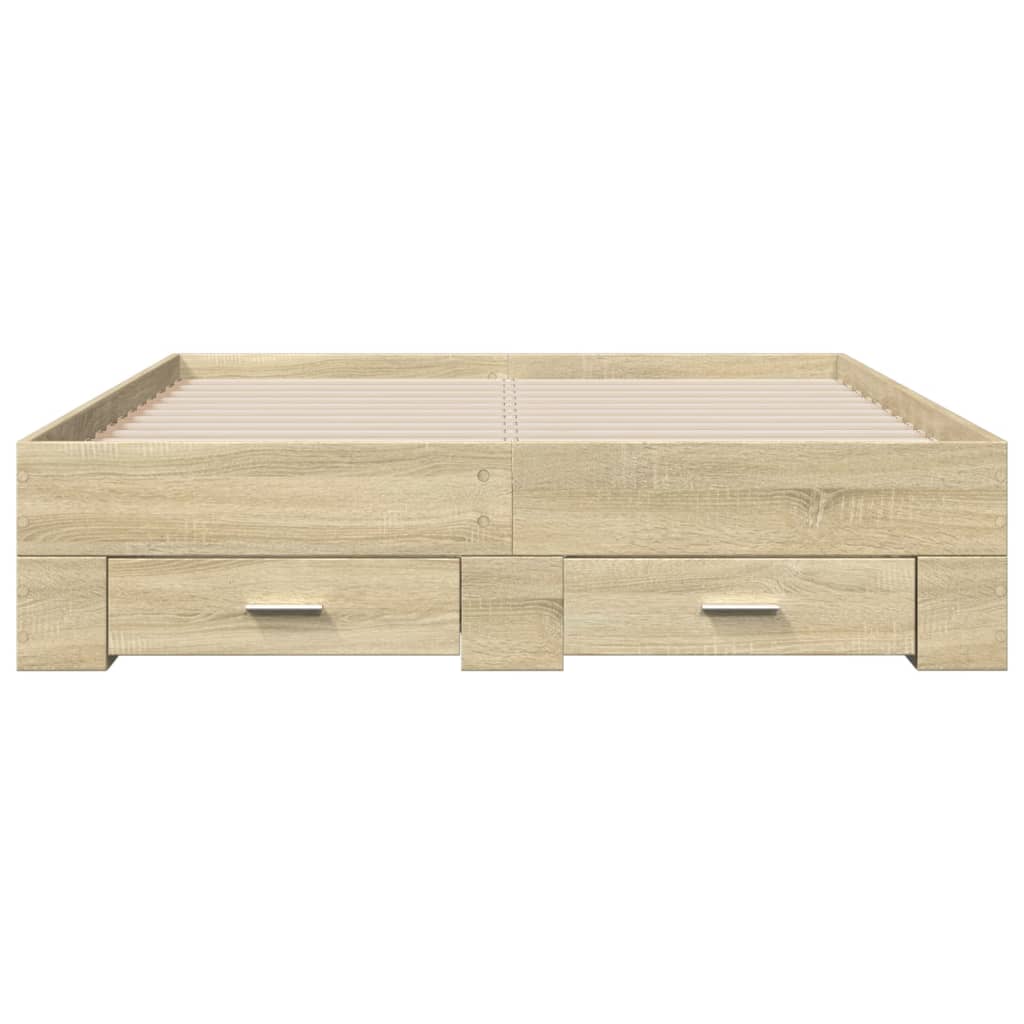 Bed Frame With Drawers Without Mattress Sonoma Oak 120X190 Cm Small Double