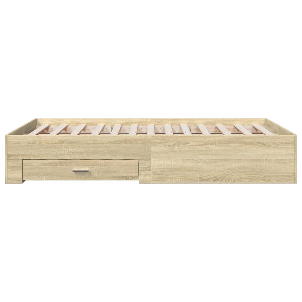 Bed Frame With Drawers Without Mattress Sonoma Oak 120X190 Cm Small Double