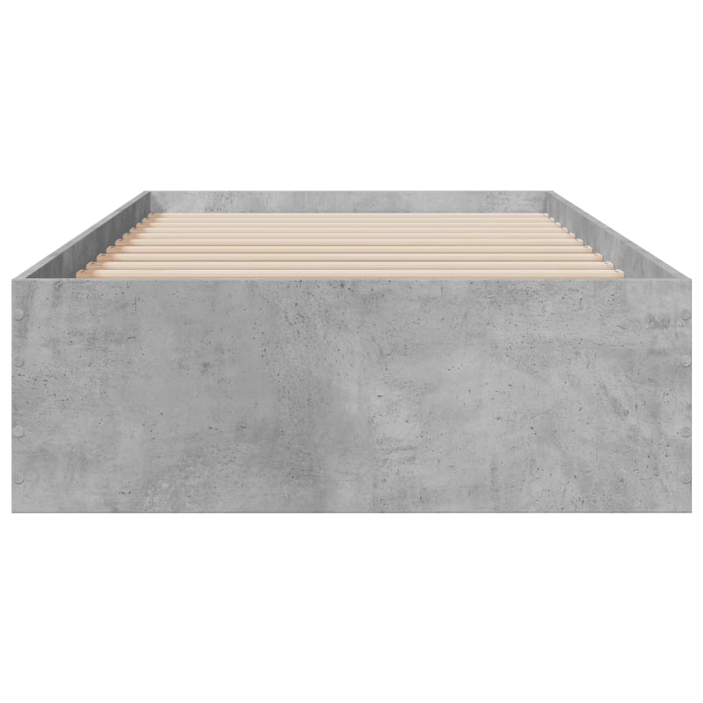 Bed Frame With Drawers Concrete Grey 90X190 Cm Single Engineered Wood