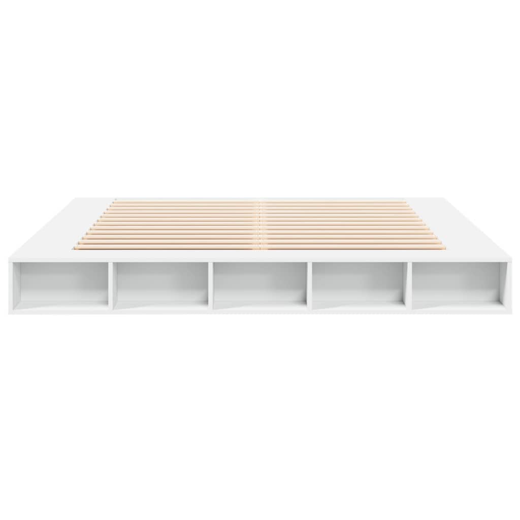 Bed Frame White 180X200 Cm Super King Engineered Wood