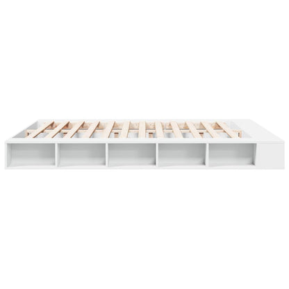 Bed Frame White 180X200 Cm Super King Engineered Wood