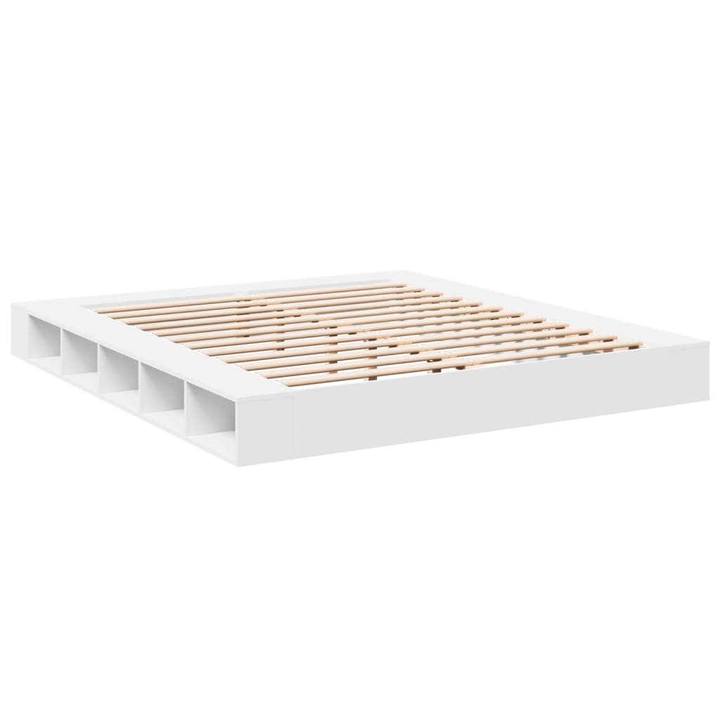 Bed Frame White 180X200 Cm Super King Engineered Wood