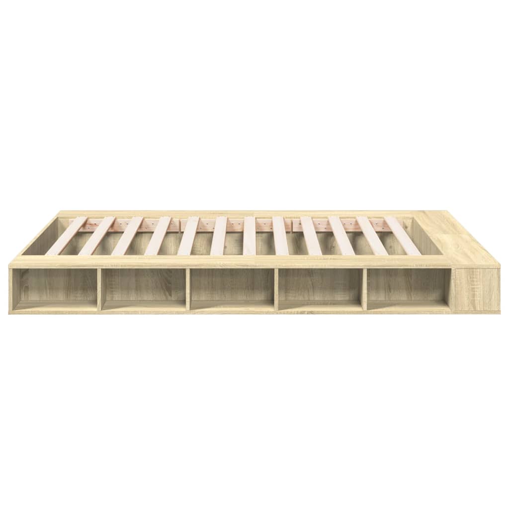 Bed Frame Sonoma Oak 150X200 Cm King Size Engineered Wood