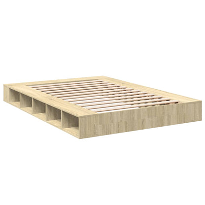 Bed Frame Sonoma Oak 150X200 Cm King Size Engineered Wood