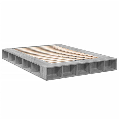 Bed Frame Grey Sonoma 150X200 Cm King Size Engineered Wood