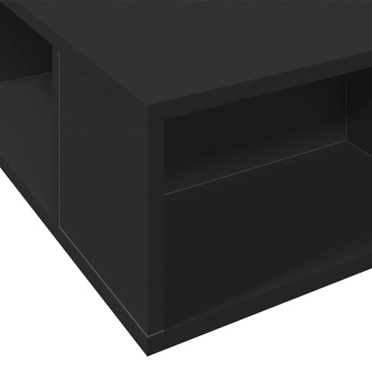 Bed Frame Black 135X190 Cm Double Engineered Wood