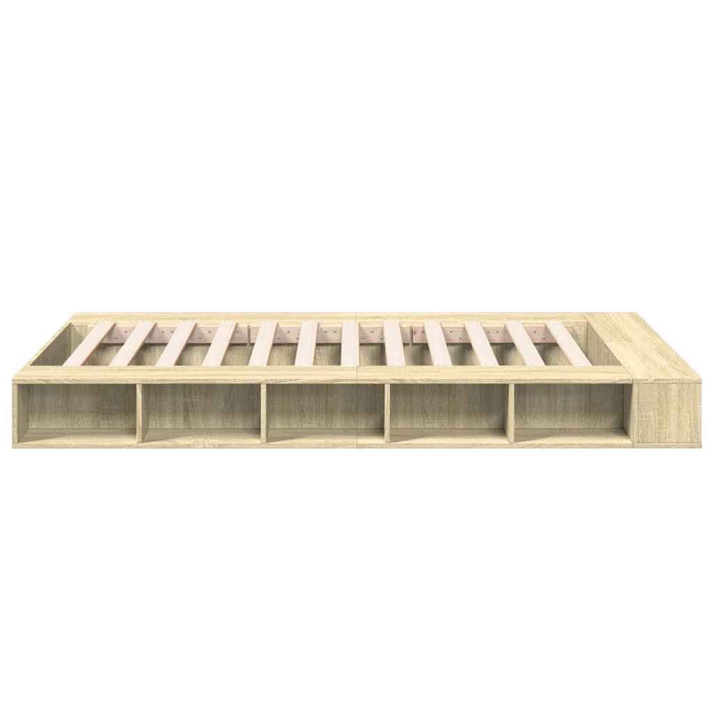 Bed Frame Sonoma Oak 135X190 Cm Double Engineered Wood