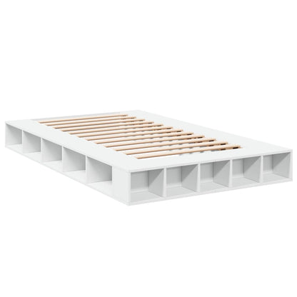 Bed Frame White 120X190 Cm Small Double Engineered Wood