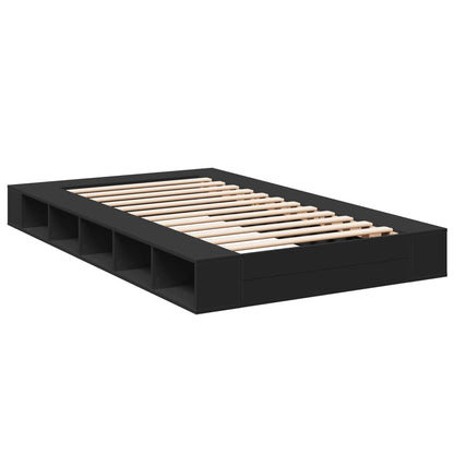 Bed Frame Without Mattress Black 120X190 Cm Small Double