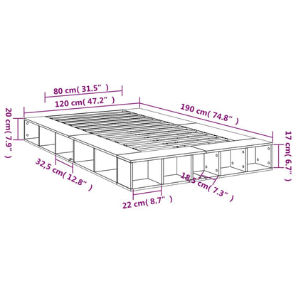 Bed Frame Without Mattress Black 120X190 Cm Small Double