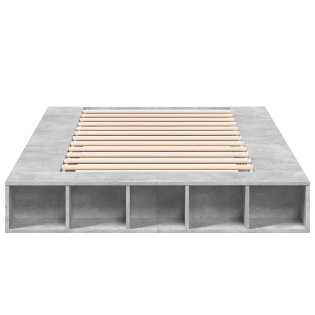 Bed Frame Without Mattress Concrete Grey 120X190 Cm Small Double