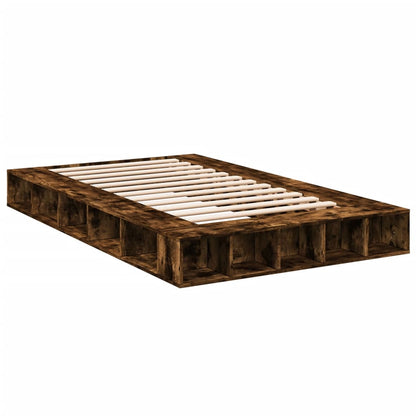 Bed Frame Smoked Oak 120X190 Cm Small Double Engineered Wood