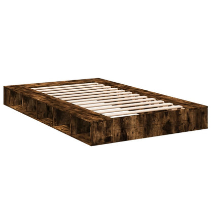 Bed Frame Smoked Oak 120X190 Cm Small Double Engineered Wood