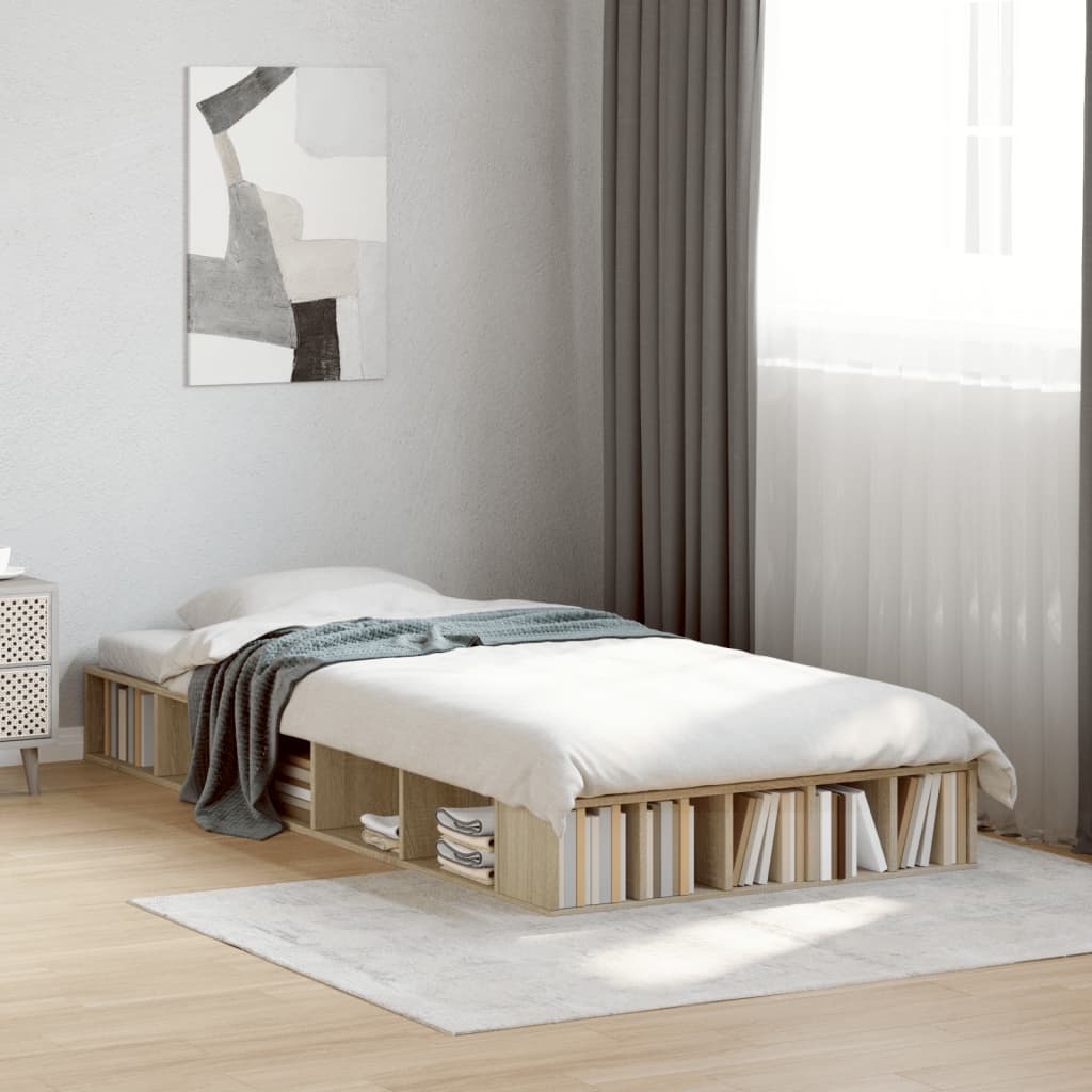 Bed Frame Sonoma Oak 90X190 Cm Single Engineered Wood