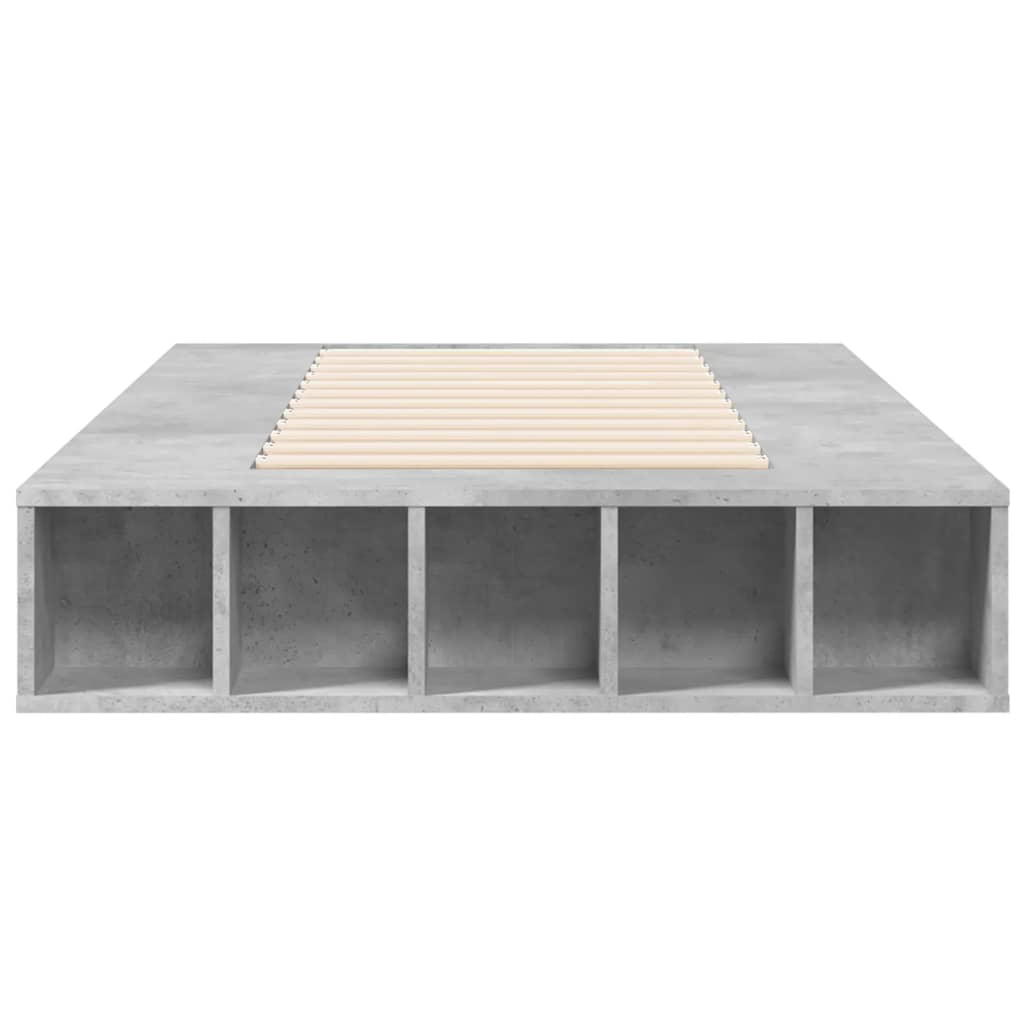 Bed Frame Concrete Grey 90X190 Cm Single Engineered Wood