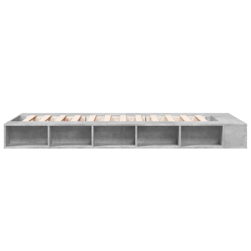 Bed Frame Concrete Grey 90X190 Cm Single Engineered Wood