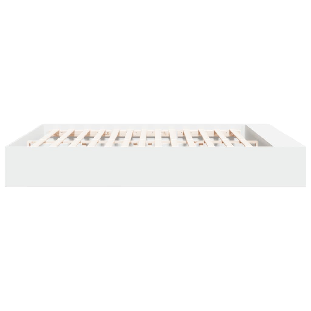 Bed Frame White 180X200 Cm Super King Engineered Wood